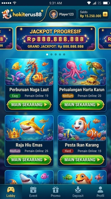 Layar utama hokiterus88 — antarmuka bersih setelah instalasi